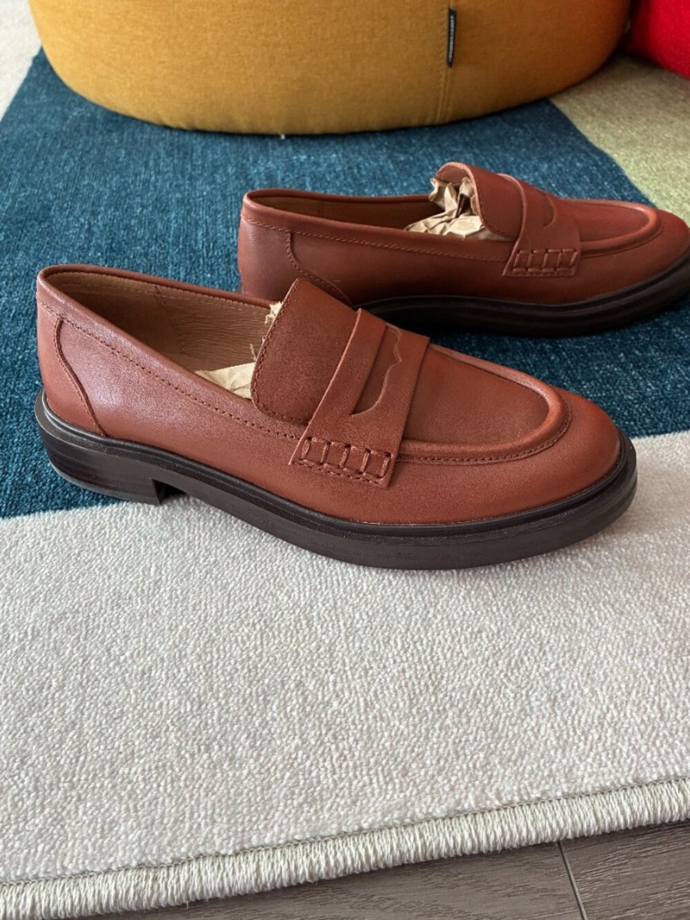 $158 Madewell The Vernon Leather Penny Loafers – Dried Maple 6.5 - Picture 4 of 8
